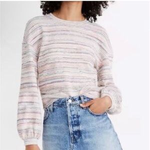 MADEWELL Multi colored Bubble Textured Crop summer Top | women;s x-small